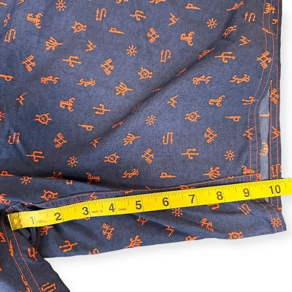 Patagonia Men's Shorts Wavefarer Printed Swim Trunks Size 34‎ Blue Orange